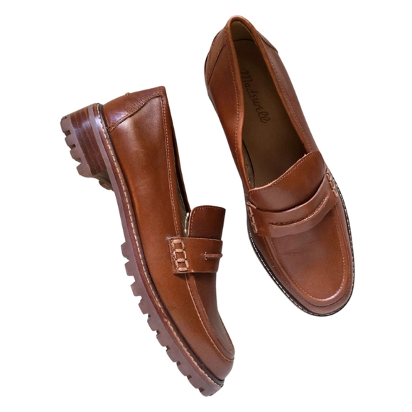 MADEWELL The Corinne Lugsole Loafers Dried Maple Brown Tan Leather Size 8 Womens - Picture 2 of 7